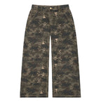 QUAR7IERR CAMO WIDE LEG JEANS