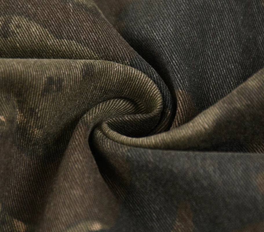 QUAR7IERR CAMO WIDE LEG JEANS