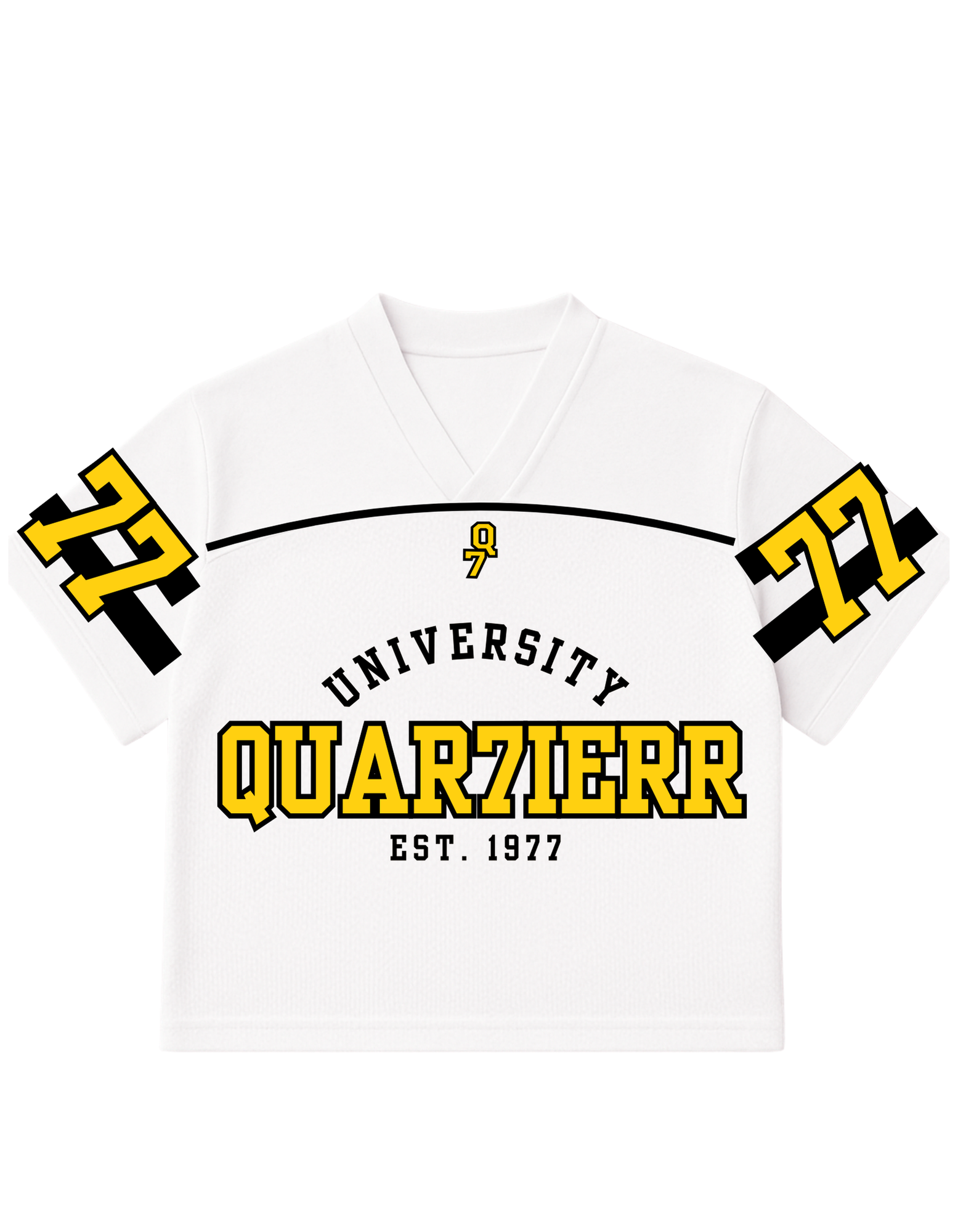 QUAR7IERR UNIVERSITY 1977 YELLOW JERSEY