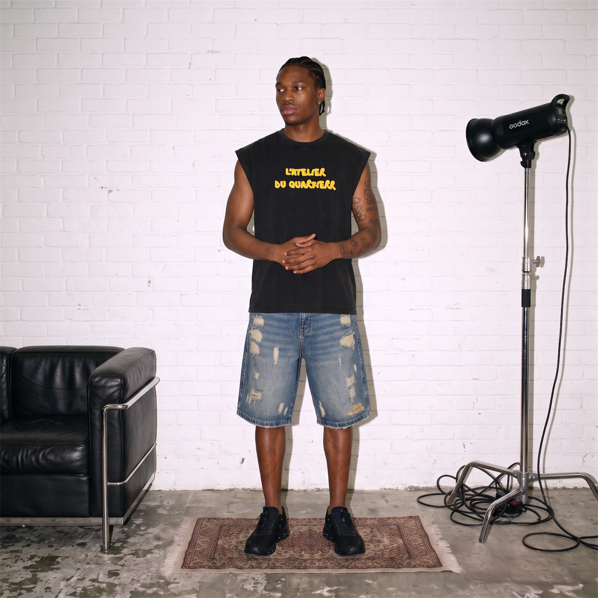 L'ATELIER DU QUAR7IERR MIDNIGHT PHANTOM SLEEVELESS T-SHIRT