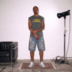 L'ATELIER DU QUAR7IERR ASPHALT RAW SLEEVELESS T-SHIRT