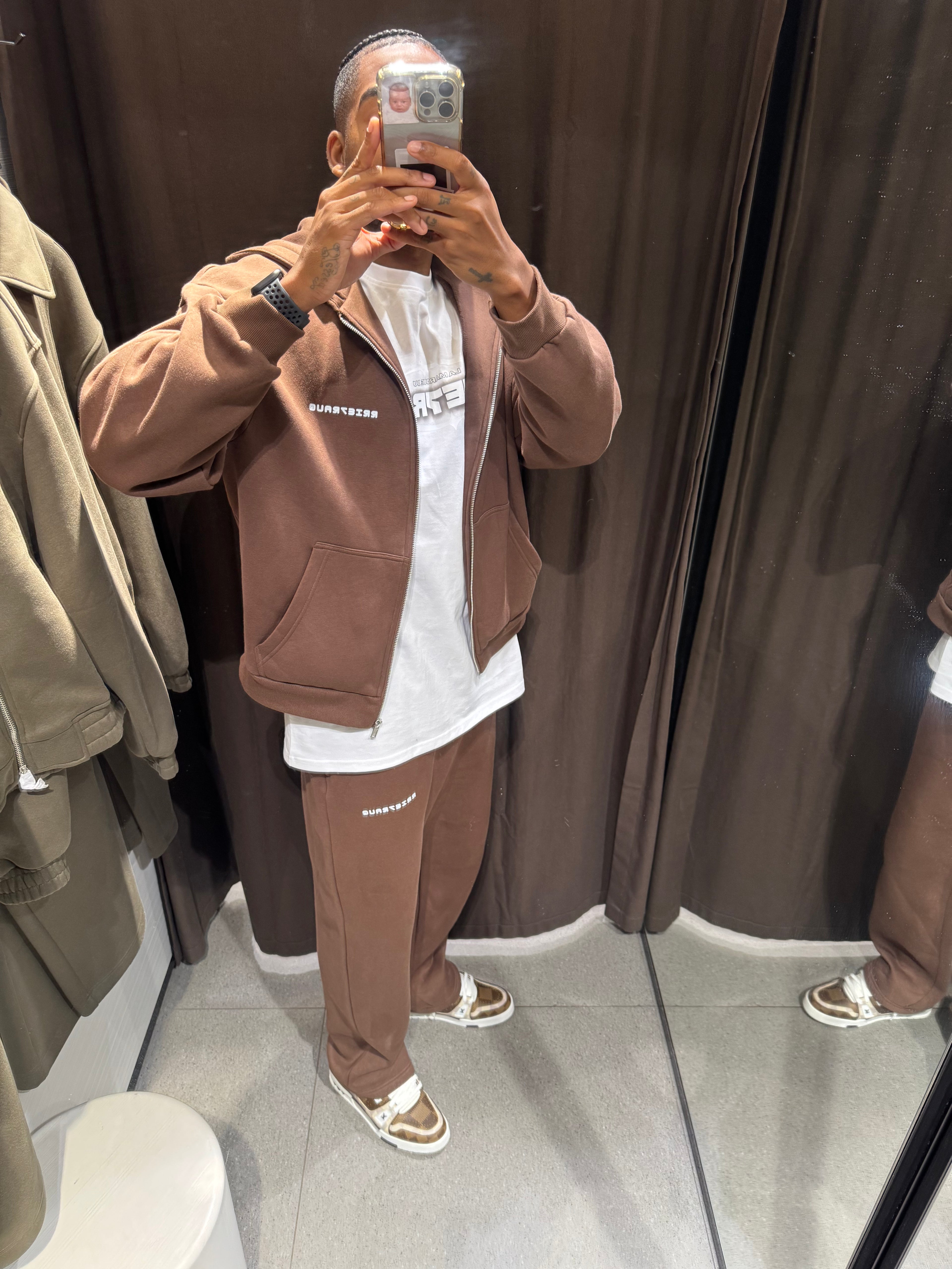 RRIE7RAUQ CHOCO BROWN TRACKSUIT