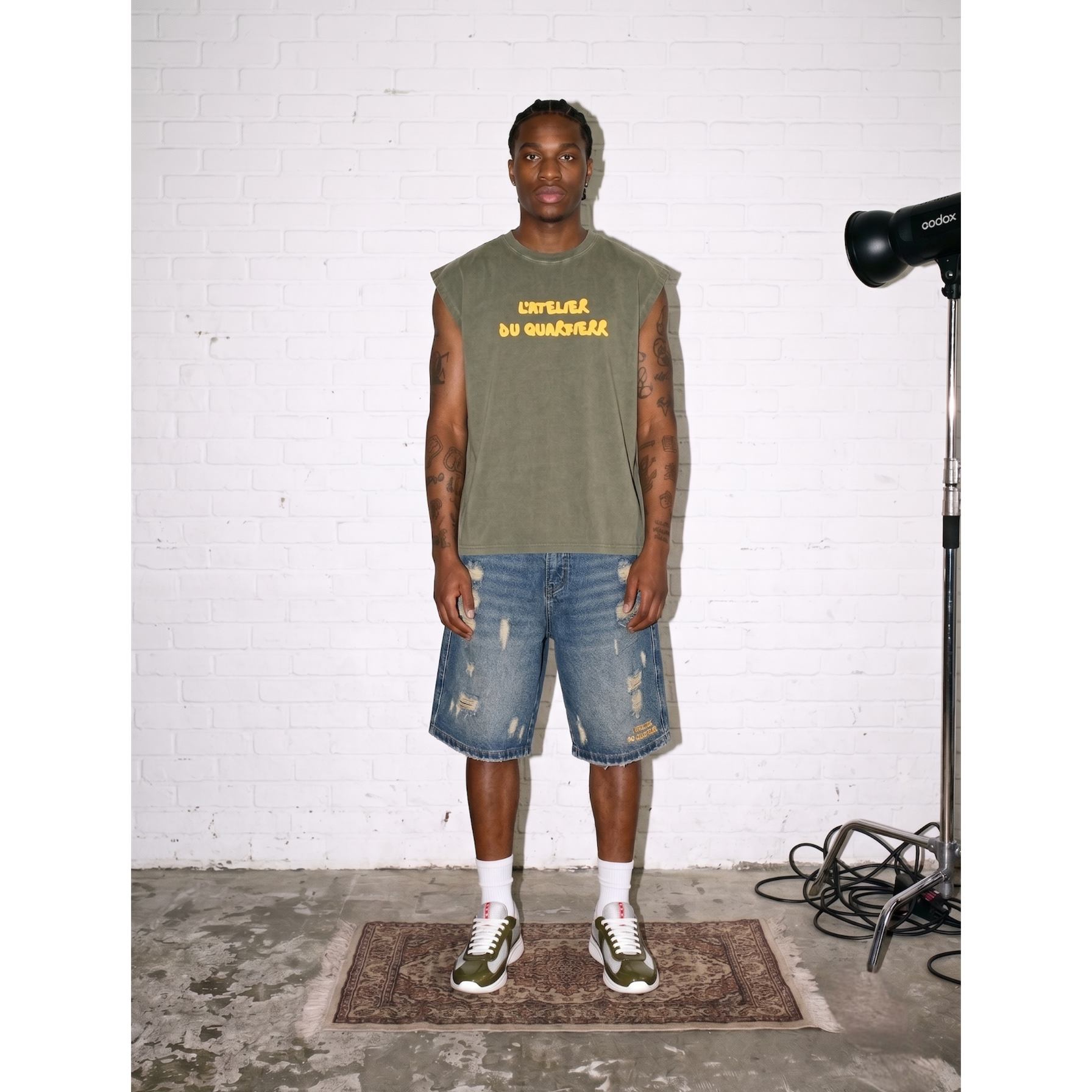 L'ATELIER DU QUAR7IERR HAZED EMERALD SLEEVELESS T-SHIRT